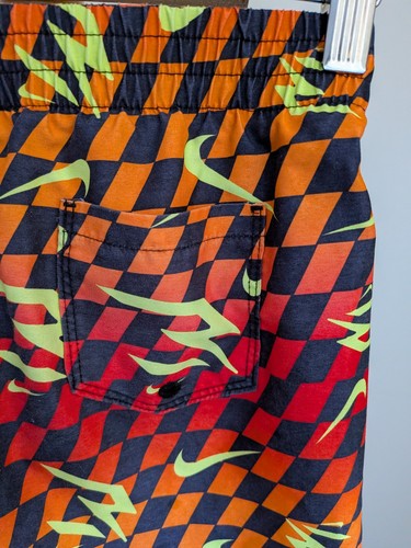 Nike SB Boys Swim Trunks Size 6 Orange Checkered Board Shorts - photo 3