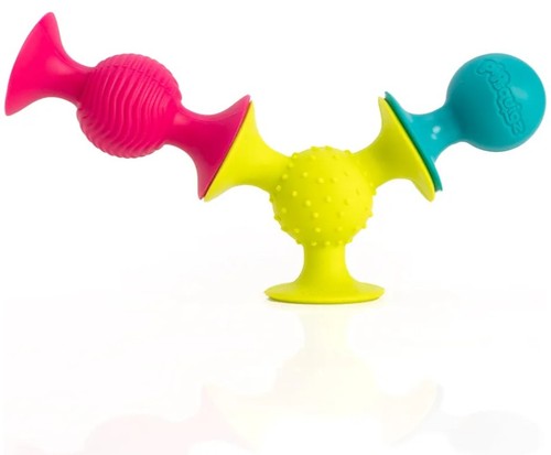 Fat Brain Toys pipSquigz Set of 3 Baby Sensory Suction Rattle To - photo 3