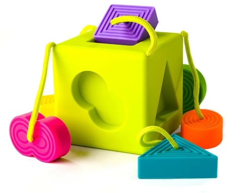 Fat Brain Toys OombeeCube Baby Shape Sorter 6 Tethered Shapes - photo 5