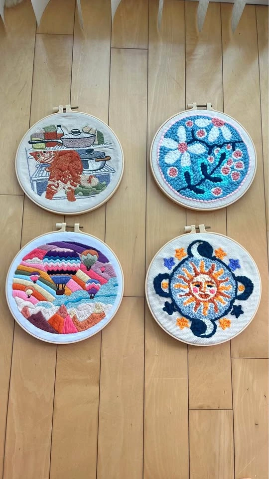 Handcrafted Embroidery Hoop Art Set