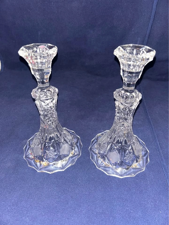 Vintage Cut Crystal Candlesticks - Pair - photo 2