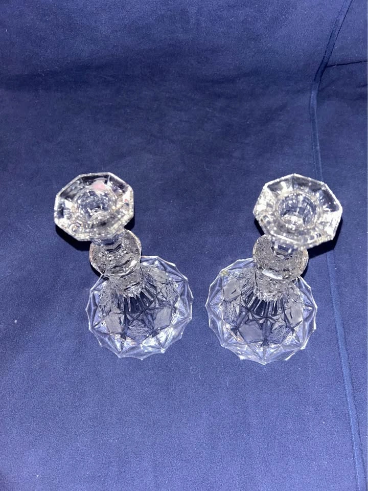 Vintage Cut Crystal Candlesticks - Pair - photo 3