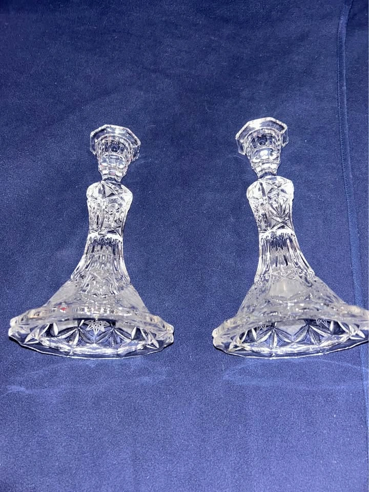 Vintage Cut Crystal Candlesticks - Pair - photo 4