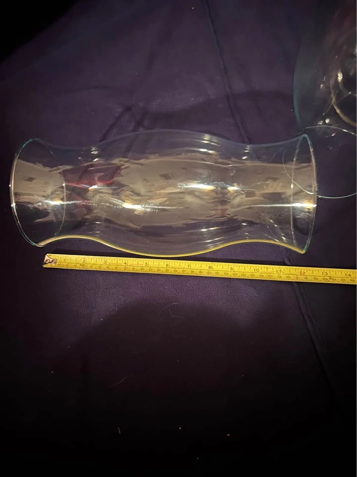 Pair of Clear Glass Hurricane Candle Shades - photo 5