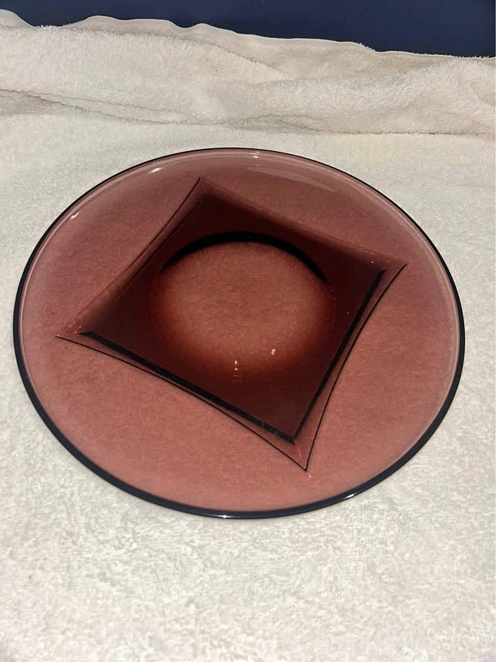 Vintage Moroccan Amethyst Glass Platter