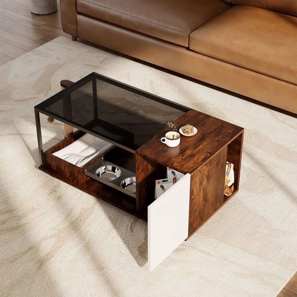 New Glass Coffee Table with Cat Scratching Post - photo 5