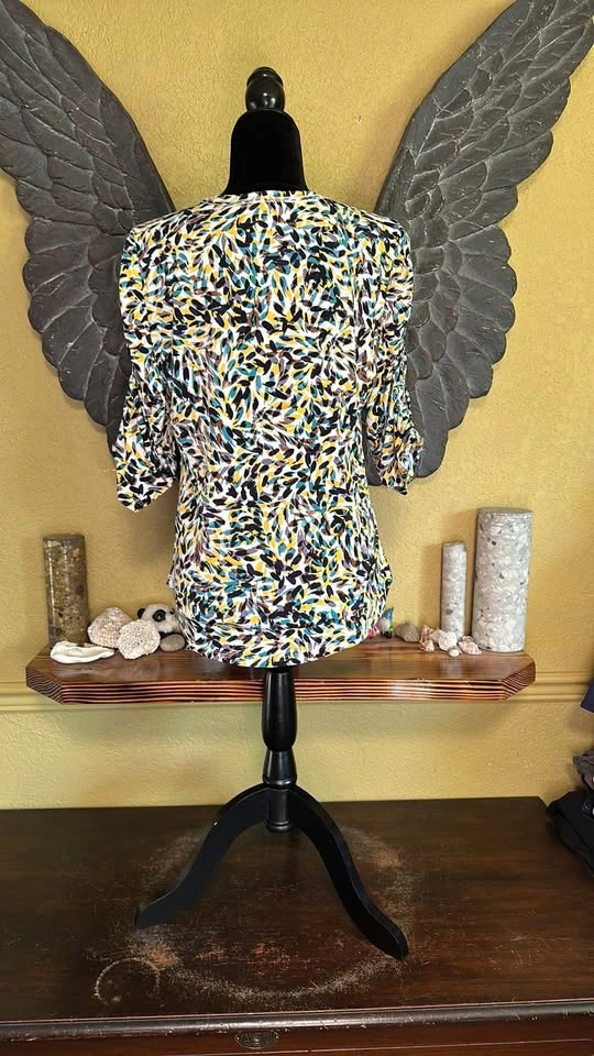 DKNY Multicolor Abstract Print Top - photo 4