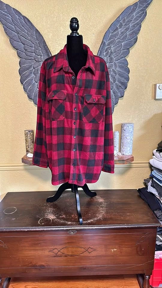 Mountain Ridge Plaid Polar Fleece Button Down Sweater