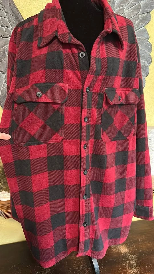 Mountain Ridge Plaid Polar Fleece Button Down Sweater - photo 2
