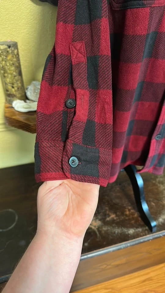 Mountain Ridge Plaid Polar Fleece Button Down Sweater - photo 3