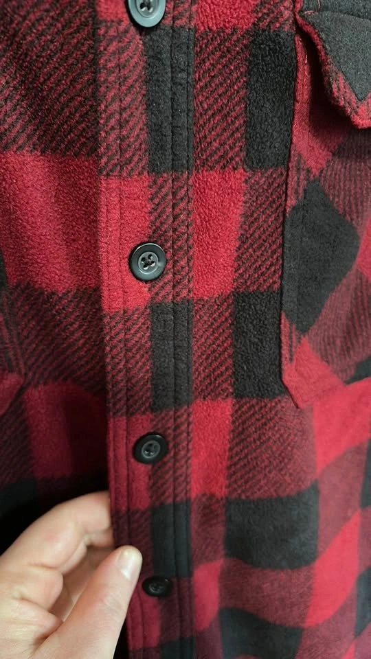 Mountain Ridge Plaid Polar Fleece Button Down Sweater - photo 4