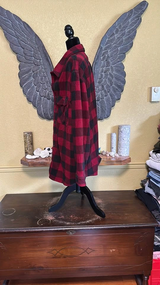 Mountain Ridge Plaid Polar Fleece Button Down Sweater - photo 5
