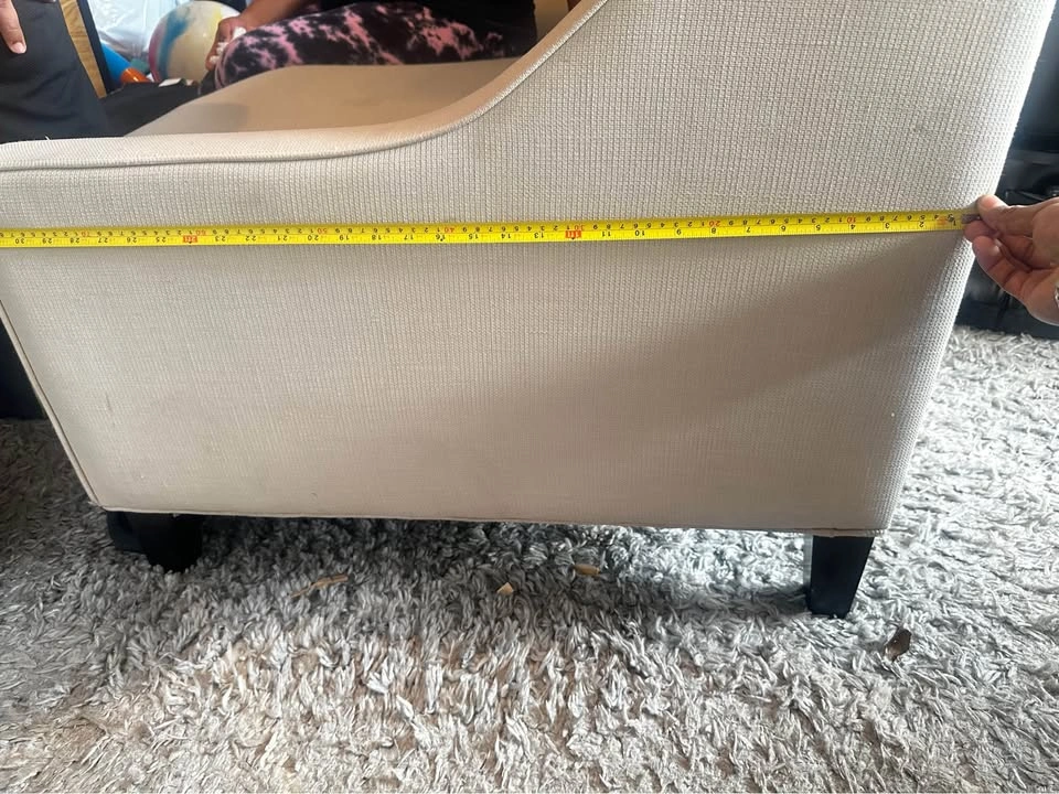Beige Upholstered Swoop Arm Loveseat - photo 4