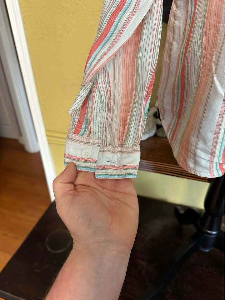 Beach lunch Lounge Button Down Striped Shirt - photo 3