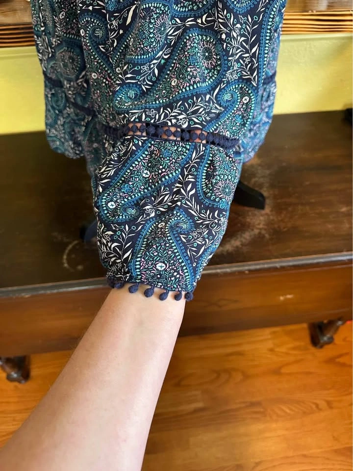Old Navy Blue Paisley Spaghetti Strap Dress - photo 3