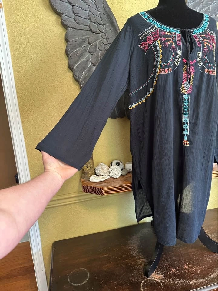 Old Navy Light Embroidered Black Dress - photo 5
