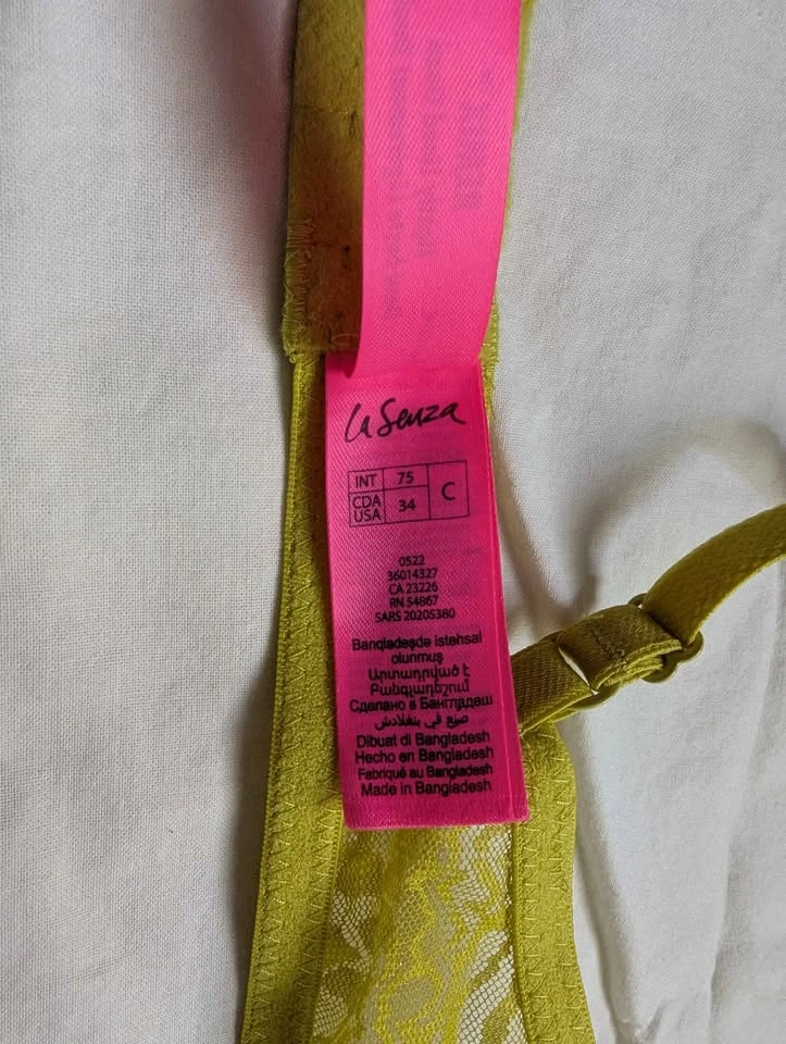 La Senza Remix Lightly Lined Demi Bra 34C chartreuse colour - photo 3