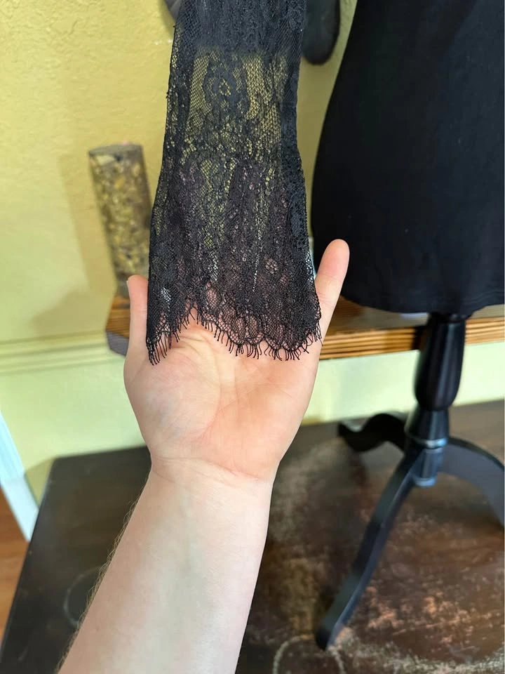 Kismet Black Lace Upper Longsleeve Top - photo 3