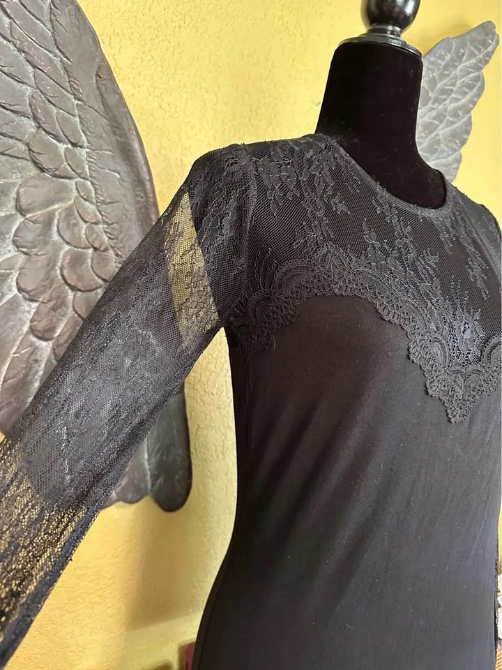 Kismet Black Lace Upper Longsleeve Top - photo 4
