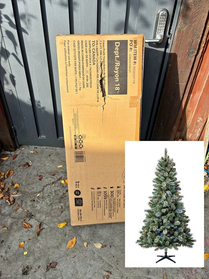 New - Holiday Time Liberty 7.5' Pre-Lit Quick Set Pine Christmas