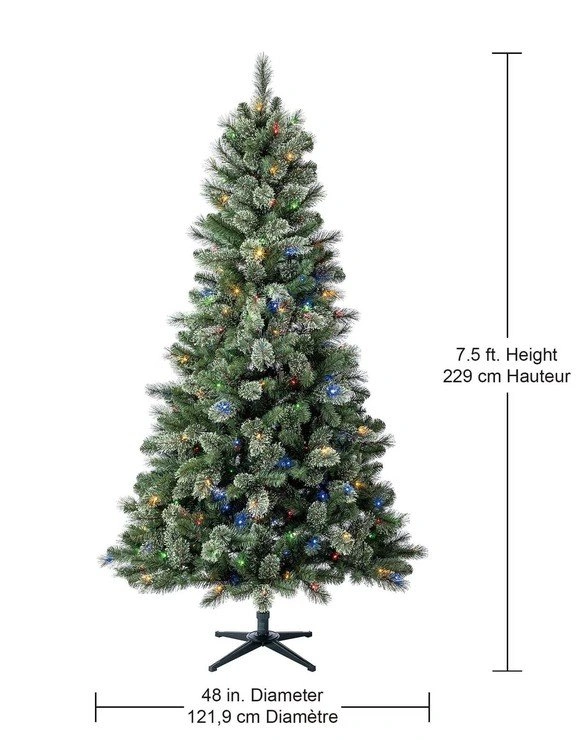 New - Holiday Time Liberty 7.5' Pre-Lit Quick Set Pine Christmas - photo 3