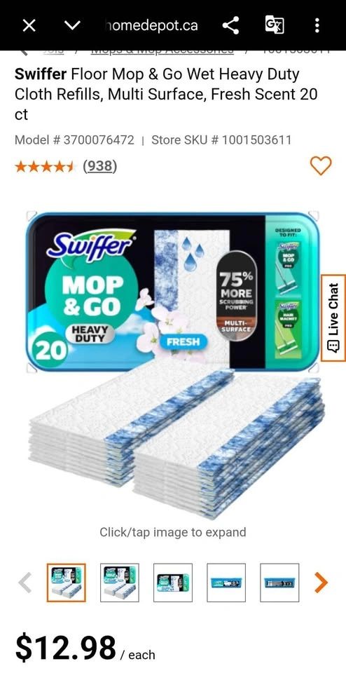 Swiffer Floor Mop & Go Wet Heavy Duty Cloth Refills, 20-Count - photo 3