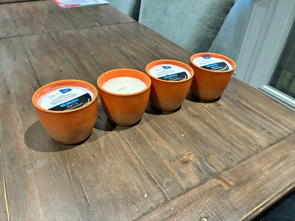 Mainstays Ceramic Citronella Candle (4 pcs) - Orange