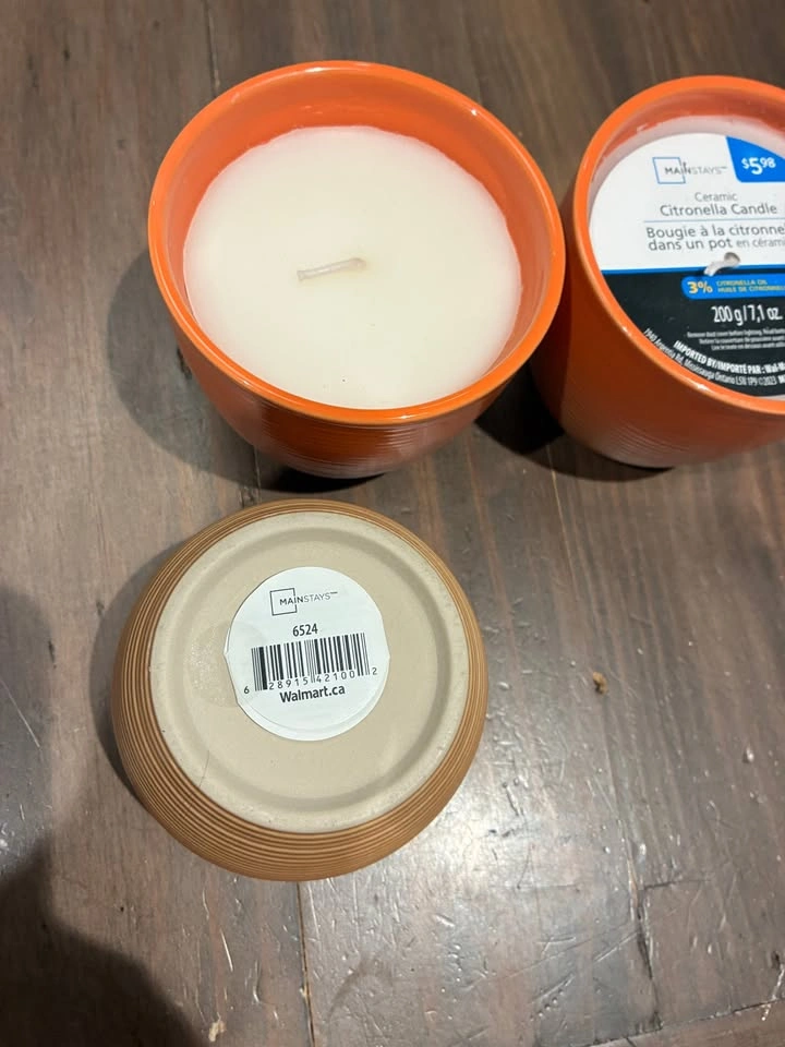 Mainstays Ceramic Citronella Candle (4 pcs) - Orange - photo 4