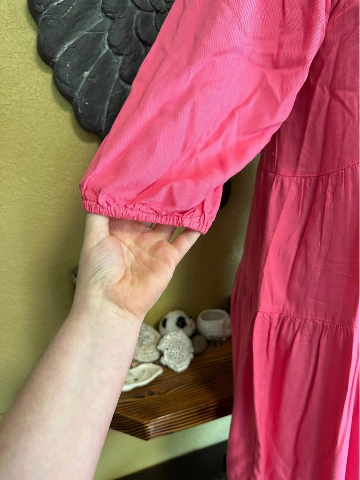 Beyond Words Vibrant Pink Square Neck Dress - photo 3