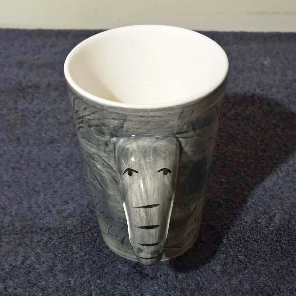 Hand-Painted Elephant Mug – Large 8” Tall - photo 3