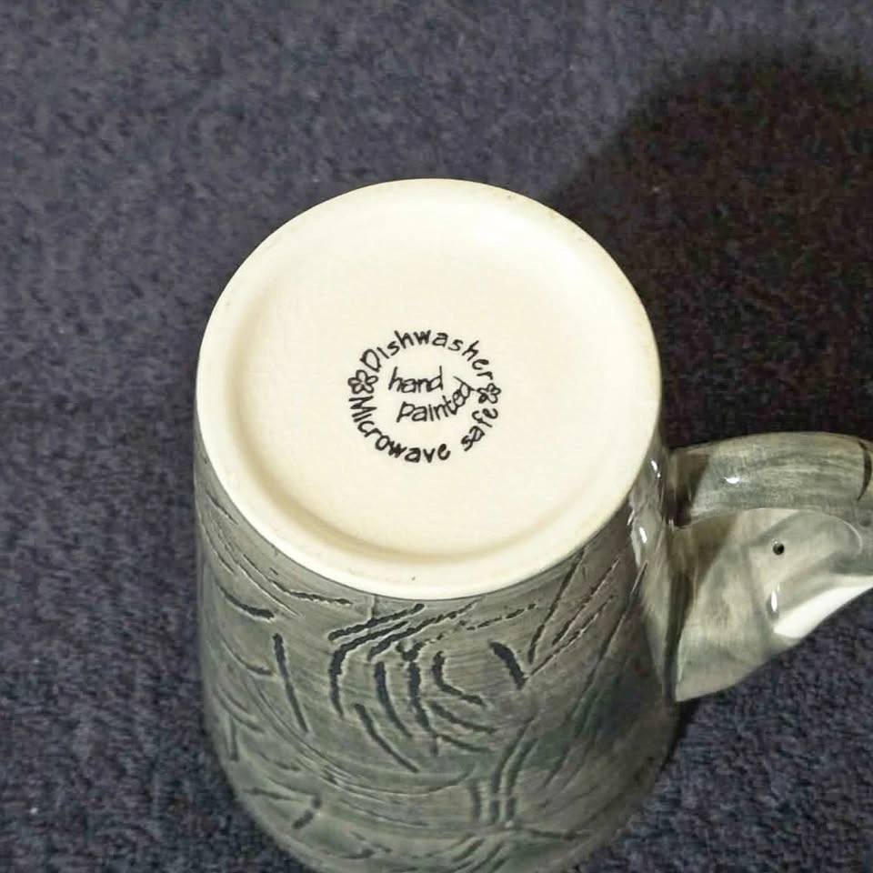 Hand-Painted Elephant Mug – Large 8” Tall - photo 5