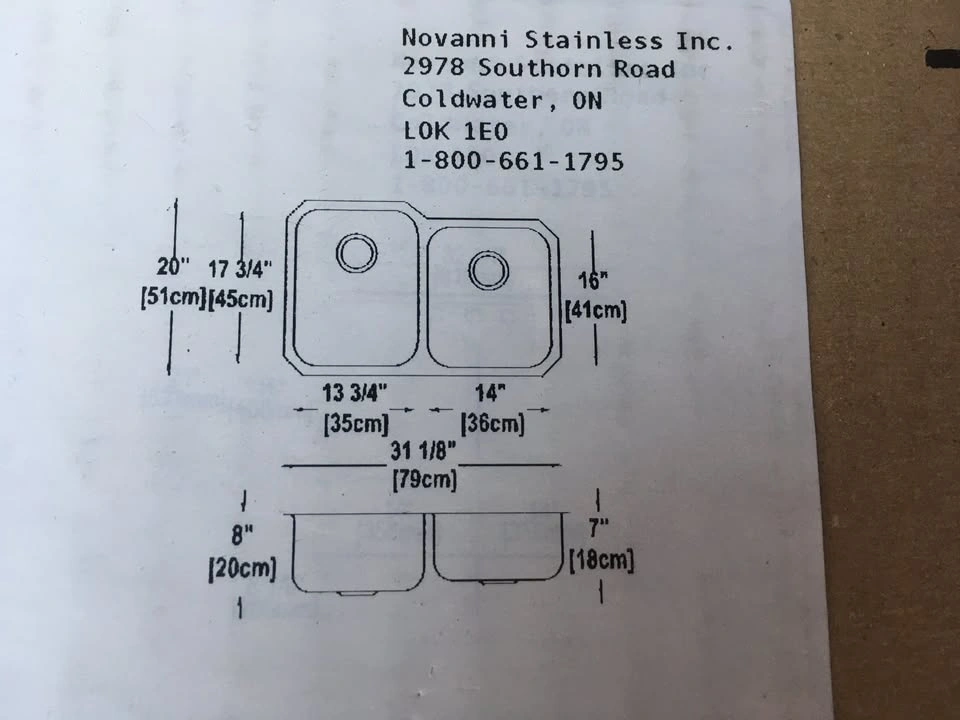 New - Wessan 1 + 3/4 Bowl Undermount Kitchen Sink - photo 3