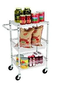 New - HDX Mobile Wire Basket Steel Cart With Casters