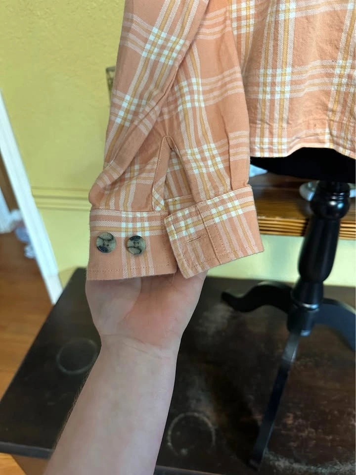 Brixton Peach Plaid Button-Up Shirt - photo 2