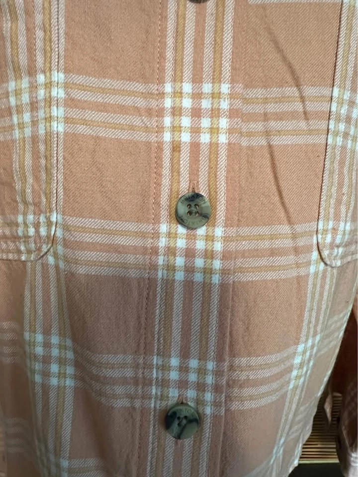 Brixton Peach Plaid Button-Up Shirt - photo 4