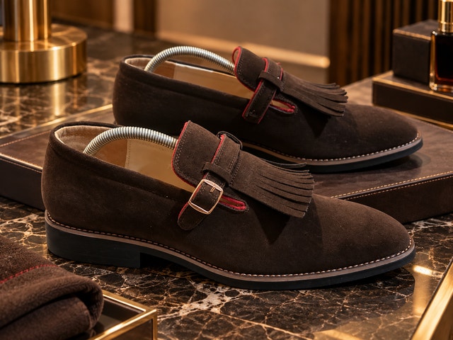 Mens Suede Tassel Monk Shoe, SALE!