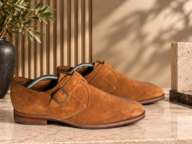 Italian Suede Monk Strap Shoe For Sale! - photo 3