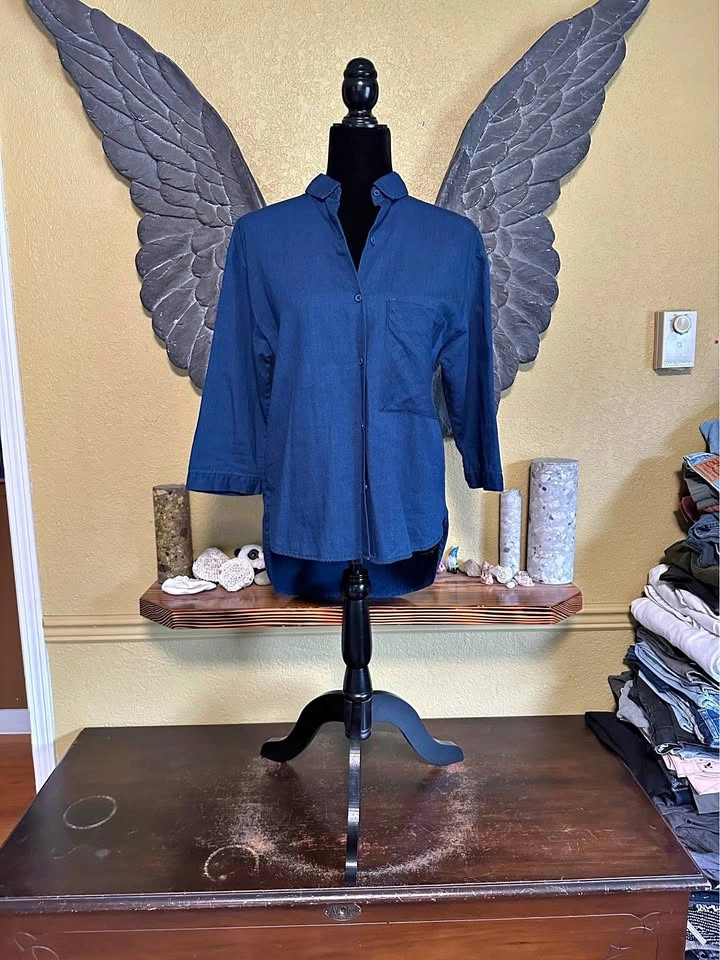Zara Blue Button-Up Shirt
