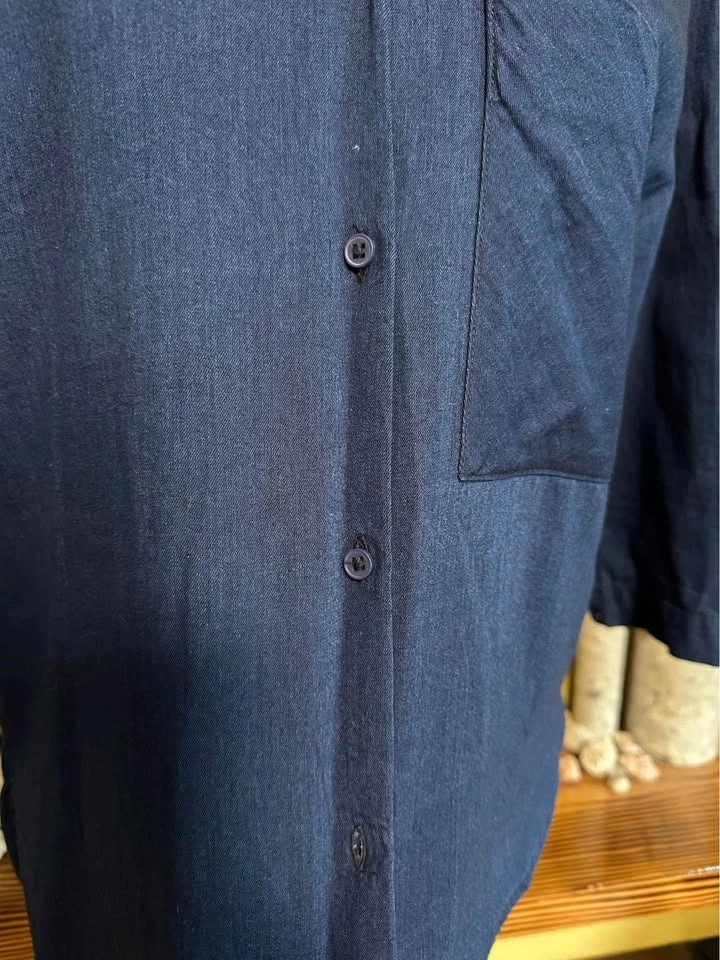 Zara Blue Button-Up Shirt - photo 3