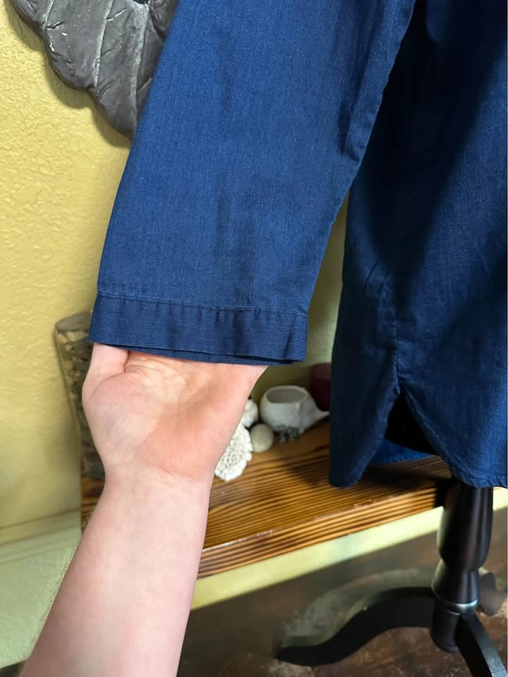 Zara Blue Button-Up Shirt - photo 4