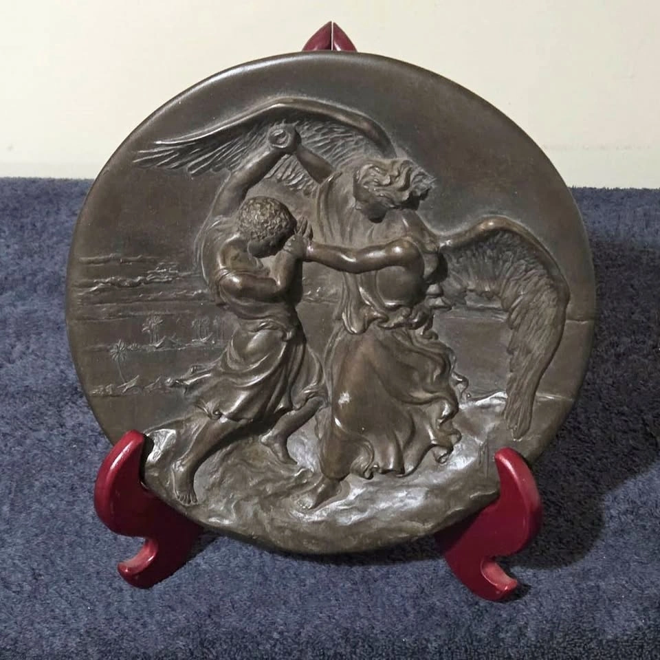 Vintage Rhodes Studios Bronze Plates – “Jacob & the Angel” + “Mo - photo 5