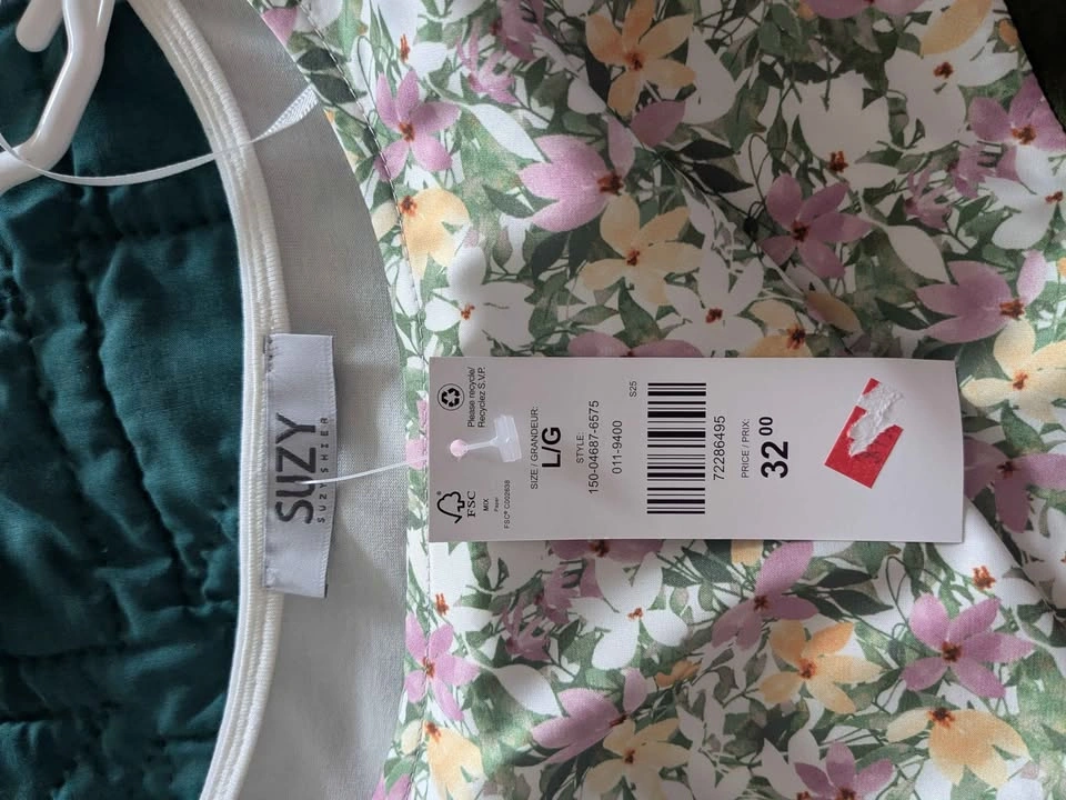 Suzy Shier Floral Color-Block Top Size Large - photo 3