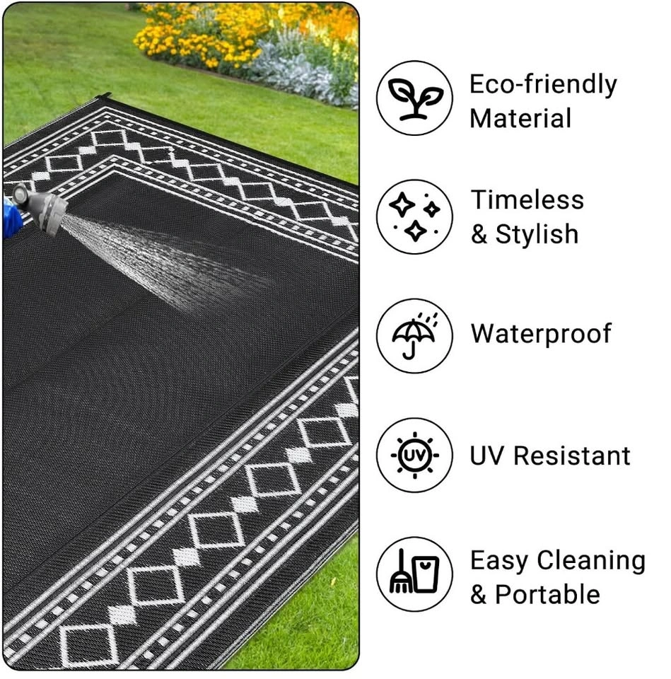 6x9 Outdoor Rug for Garden Contemporary Washable Easy-Clean - photo 3