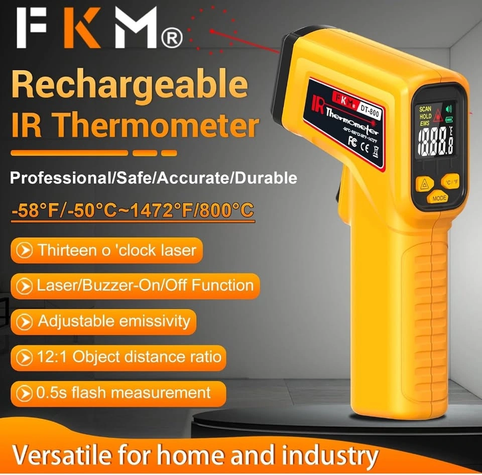 FKM Rechargeable Infrared Thermometer Gun, 13-Point Laser - photo 2