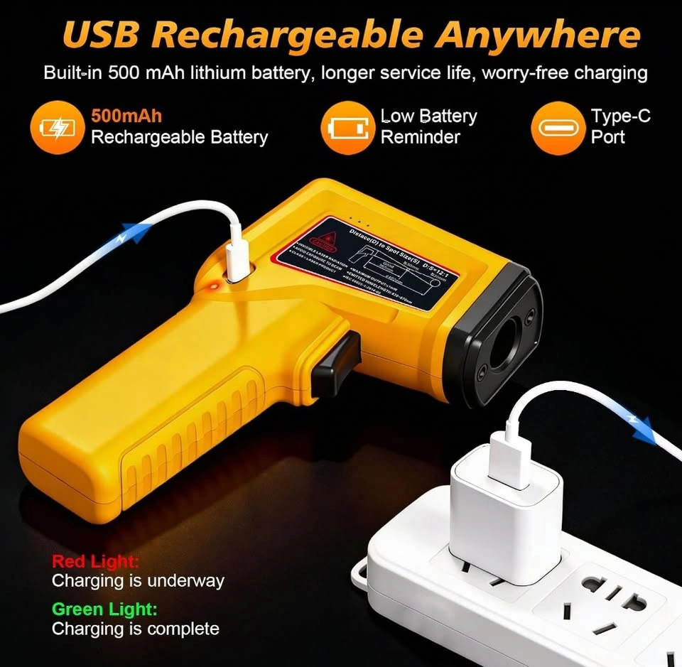 FKM Rechargeable Infrared Thermometer Gun, 13-Point Laser - photo 4
