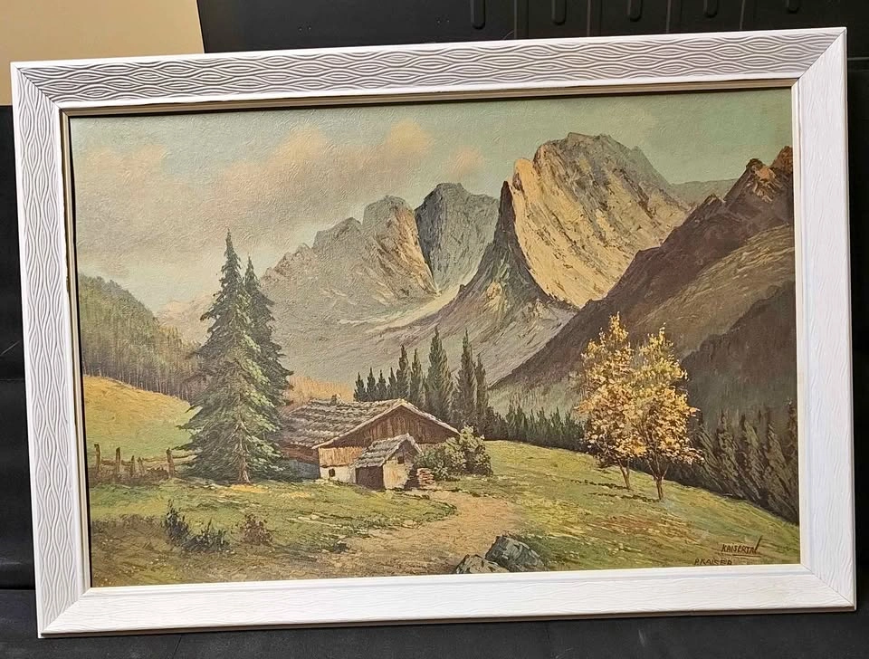 Mountain Landscape Framed Painting - W30" x H21"