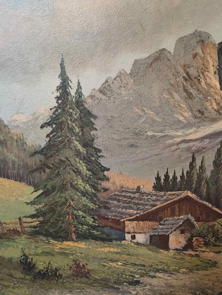 Mountain Landscape Framed Painting - W30" x H21" - photo 2