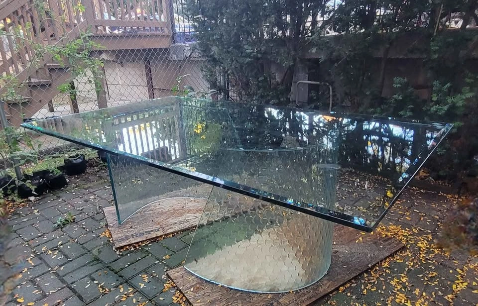 Huge Modern Glass Dining Conference Table 7 FT - photo 4