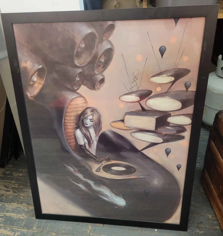 Large Framed Surreal Fantasy DJ Artwork - photo 2
