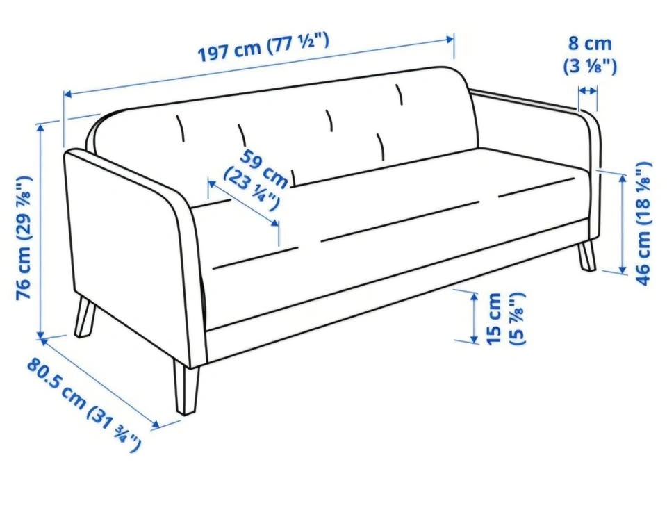IKEA LINANÄS 3-Seater Sofa – Dark Grey – $100 - photo 4